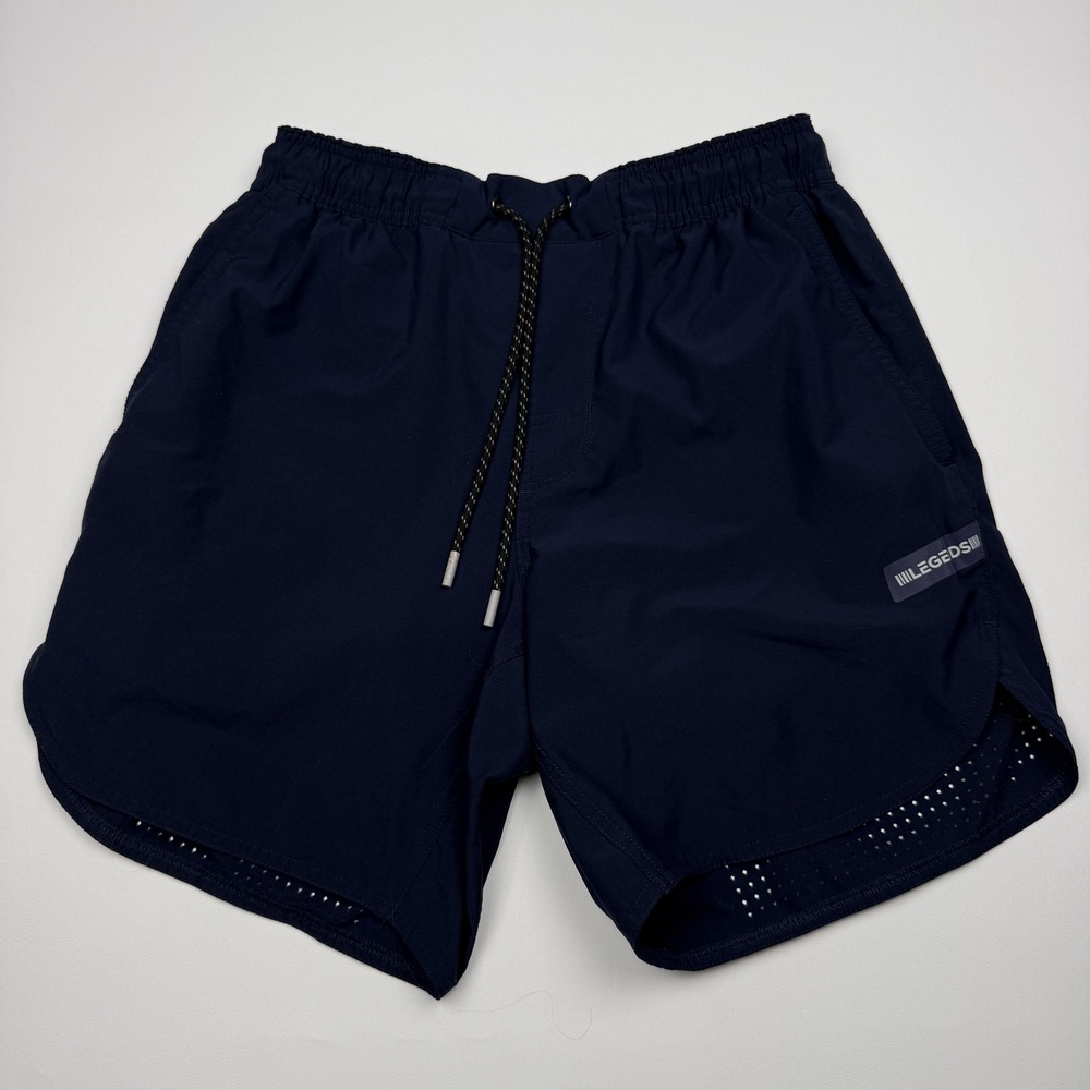 Legends Shorts Mens Small Blue Lined Running 7 Inseam Zip Pocket Reflective